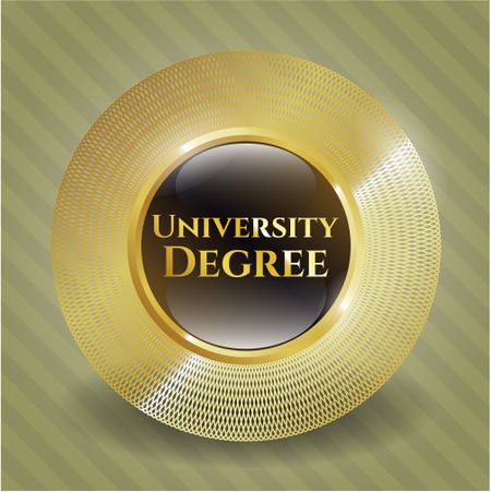 University Degree gold shiny badge