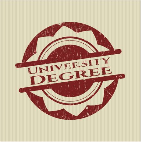 University Degree rubber grunge seal