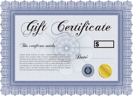 Retro Gift Certificate. With guilloche pattern. Artistry design. Customizable, Easy to edit and change colors.