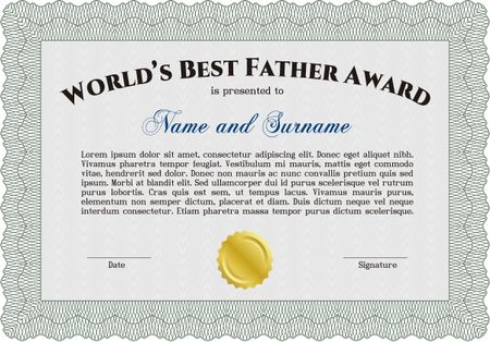 Award: Best dad in the world. Customizable, Easy to edit and change colors.With linear background. Complex design. 