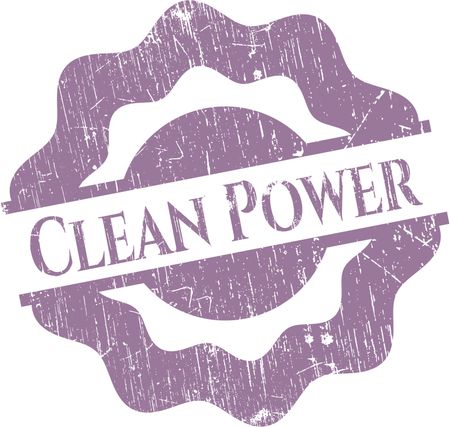 Clean Power rubber grunge stamp