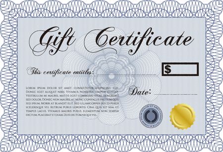Gift certificate. Superior design. With background. Vector illustration.