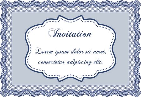 Formal invitation template. With complex background. Sophisticated design. Detailed.