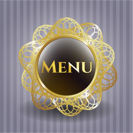 Menu gold shiny badge