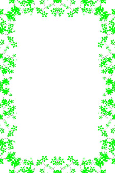 Fanciful border of leafy green vines around blank white interior where you can insert text, graphics, or both for motifs of nature or spring (24 megapixels)