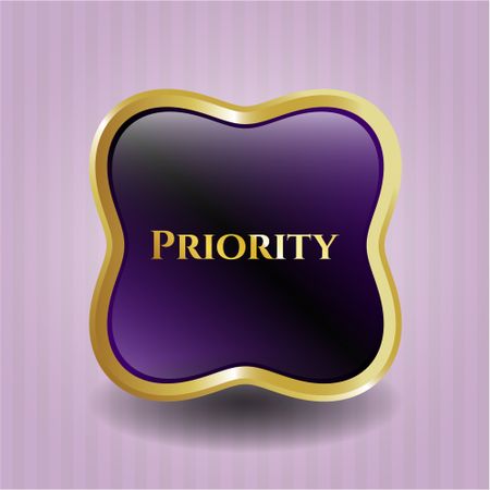 Priority gold shiny emblem