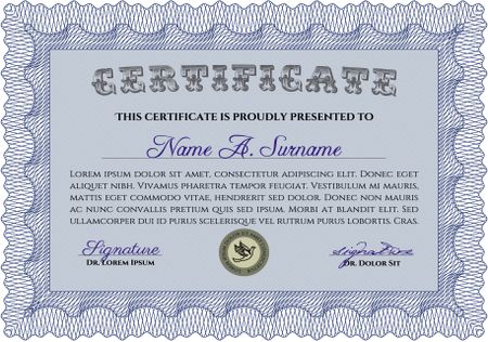 Diploma or certificate template. Beauty design. With background. Diploma of completion.