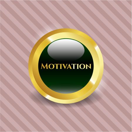 Motivation gold shiny emblem