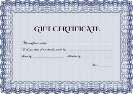 Gift certificate template. With complex background. Artistry design. Customizable, Easy to edit and change colors.