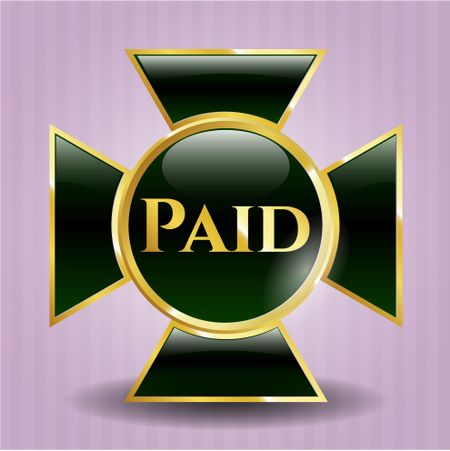 Paid gold shiny badge
