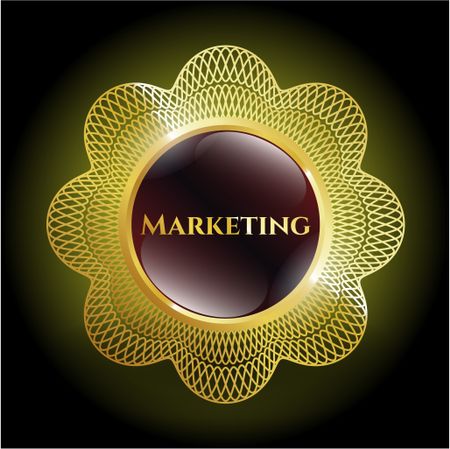 Marketing gold shiny badge