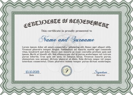 Sample Diploma. Vector pattern that is used in money and certificate.Excellent design. With guilloche pattern and background.