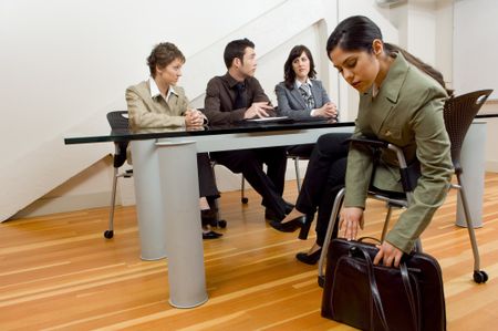 Woman showing up for interview.