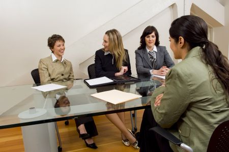 Woman at an interview.
