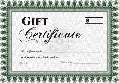 Gift certificate. With complex background. Nice design. Vector illustration.