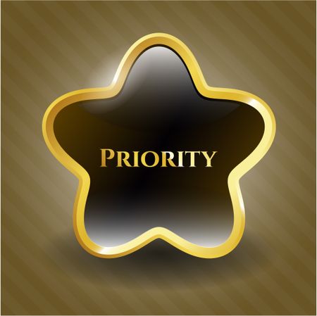 Priority gold shiny badge