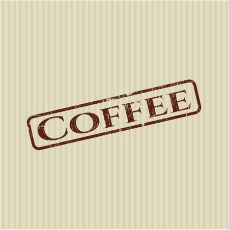 Coffee rubber grunge stamp