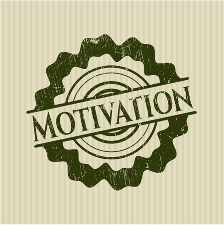 Motivation rubber grunge stamp