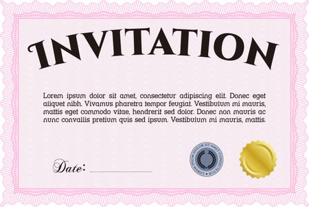 Invitation template. Customizable, Easy to edit and change colors.Complex background. Superior design. 