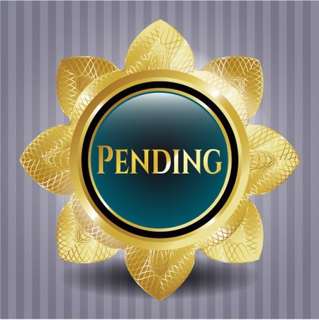 Pending gold shiny badge