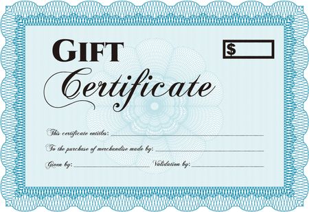 Gift certificate template. With linear background. Customizable, Easy to edit and change colors.Superior design. 
