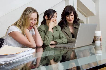 Office team surprised.