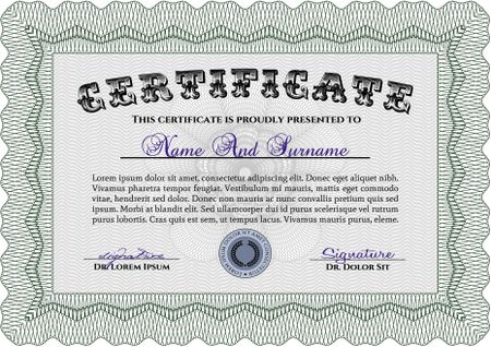 Certificate. Lovely design. Vector pattern that is used in money and certificate.With linear background.