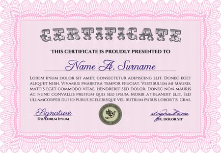 Diploma or certificate template. Vector pattern that is used in currency and diplomas.Elegant design. Easy to print. 