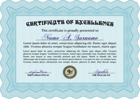 Certificate or diploma template. Diploma of completion.Printer friendly. Beauty design. 