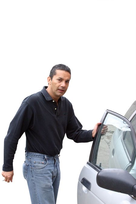 man opening a car door