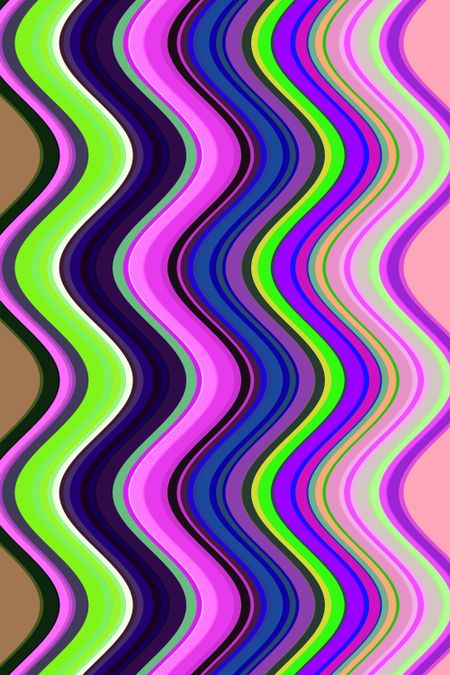 Multicolored abstract of synergistic slinky waves for themes of fluidity and alternation in background and decoration
