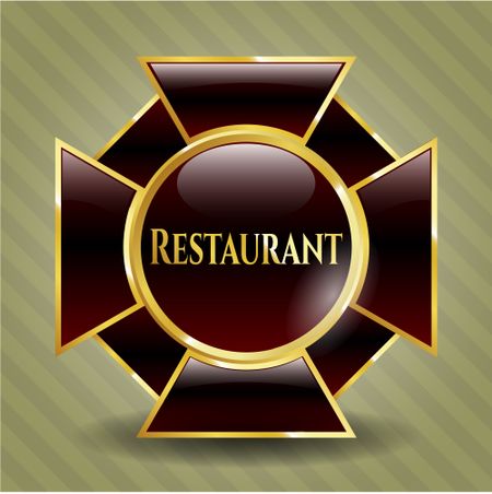 Restaurant gold shiny emblem