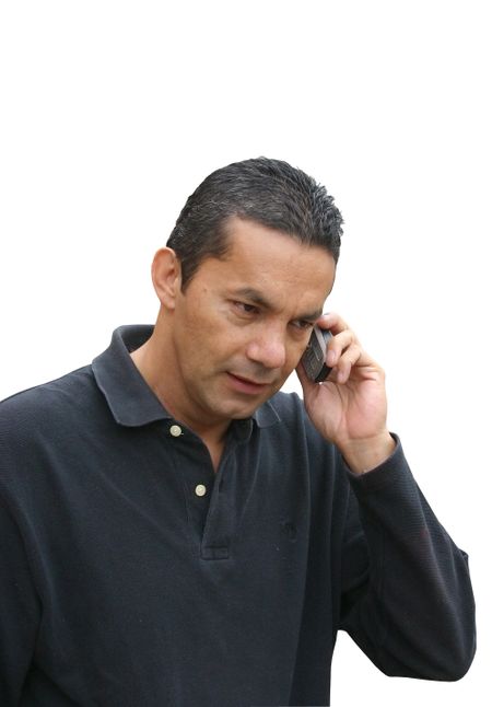 casual male talking on the phone