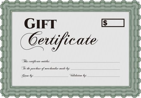 Gift certificate. Lovely design. With background. Customizable, Easy to edit and change colors.