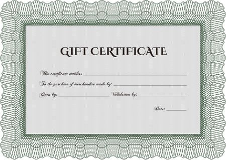 Modern gift certificate. With quality background. Detailed.Artistry design. 