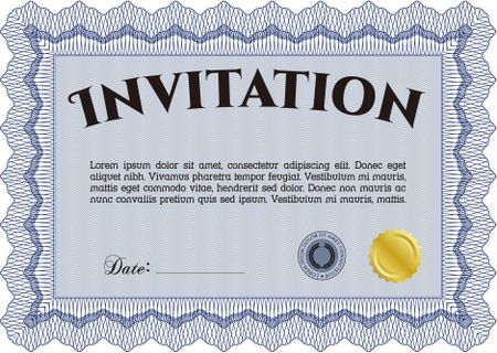 Retro invitation template. Cordial design. Customizable, Easy to edit and change colors.With great quality guilloche pattern. 