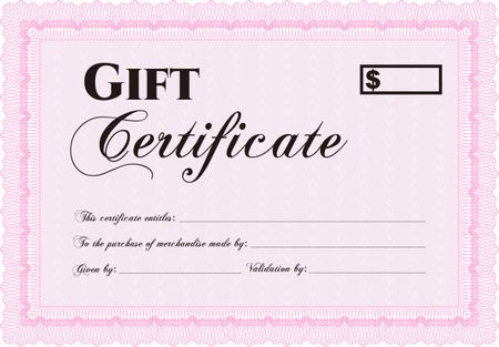 Gift certificate template. Vector illustration.With quality background. Good design. 