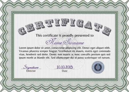 Certificate or diploma template. Customizable, Easy to edit and change colors.With quality background. Modern design. 