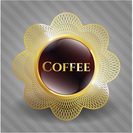 Coffee gold shiny badge