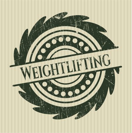 Weightlifting rubber grunge stamp