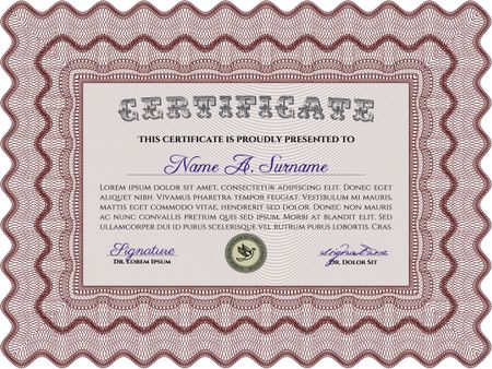 Sample Certificate. Money style.Easy to print. Artistry design. 