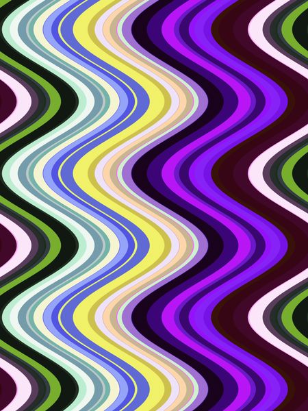 Abstract multicolored illustration of synergistic waves for themes of fluidity and alternation in decoration and background