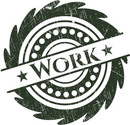 Work rubber grunge stamp