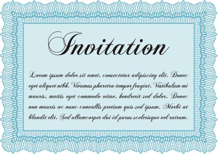 Formal invitation template. Detailed.Excellent design. Complex background. 