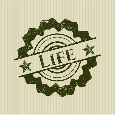 Life rubber grunge stamp