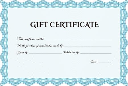Formal Gift Certificate. Border, frame.Excellent design. With great quality guilloche pattern. 