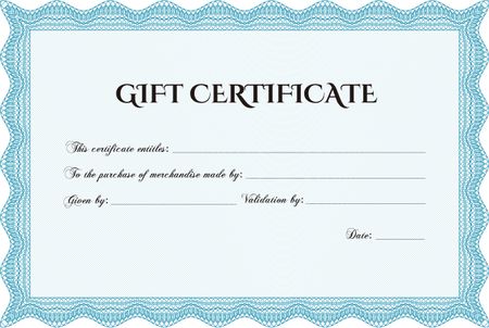 Formal Gift Certificate. Border, frame.Excellent design. With great quality guilloche pattern.