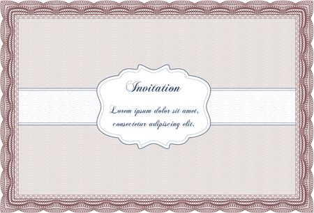 Retro invitation template. Detailed.Complex background. Cordial design. 