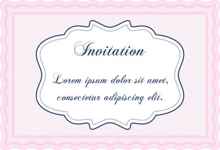 Retro invitation template. With complex background. Superior design. Border, frame.