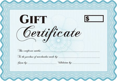 Vector Gift Certificate. Beauty design. Vector illustration.With linear background. 